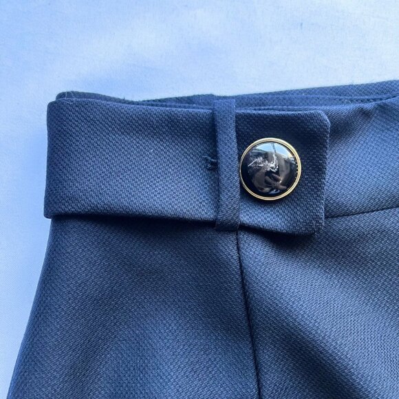 NWT MASSIMO DUTTI NAVY FRONT MARBLED OVERSIZED BUTTON PENCIL SKIRT - 6 - Picture 6 of 12